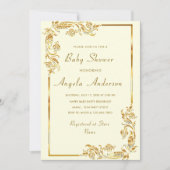 Ornements or encadré Baby Boy Shower Invitation (Devant)