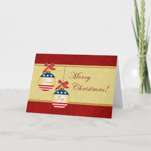 Ornements patriotiques Joyeux Noël Carte de voeux