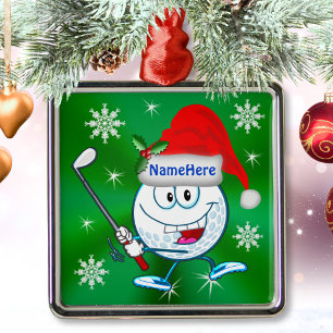 Ornements personnalisés de Noël de golf