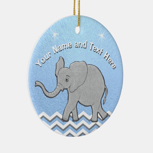 Ornements personnalisés de Noël d'éléphant de bébé (Droite)
