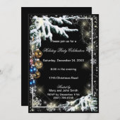 Ornements Pin d'hiver Noël Fête Invitation (Devant / Derrière)
