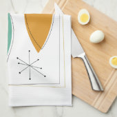 Ornements Retro Serviette de cuisine du milieu du (Quart Plié)