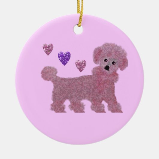 Ornements roses de caniche (Devant)