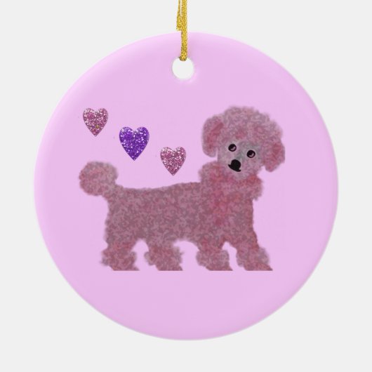 Ornements roses de caniche (Dos)