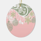 Ornements roses et verts sur un Flourish (Gauche)