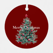 Ornements rouges et sapin de Noël étoilé (Recto)