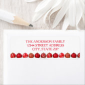 Ornements rouges - Étiquette d'adresse de retour (En situation)