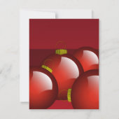 Ornements rouges Invitations Noël DInner Party (Dos)