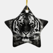 Ornements Vintages de tigre noir et blanc (Dos)