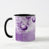 Ornements violets Mug de Noël (Gauche)