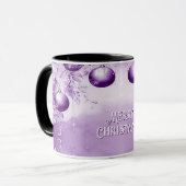 Ornements violets Mug de Noël (Devant gauche)