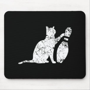 Ornery Alley Cat Tipping Bowling Pin Fun Team Gift Muismat