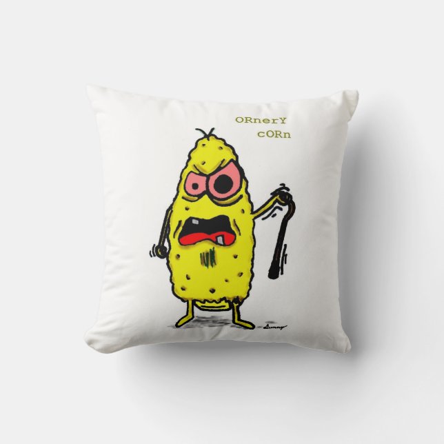 Ornery Corn Pillow - Green Kussen (Voorkant)