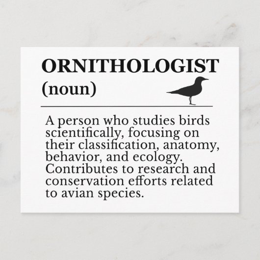 Ornithologist Definition - Vogelkunde (Birdwatchin Briefkaart (Voorkant)