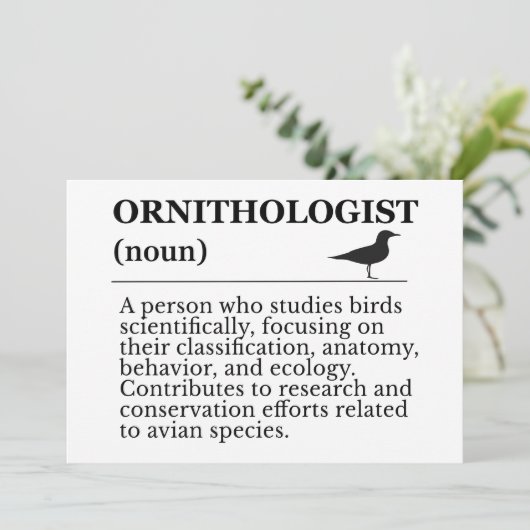Ornithologist Definition - Vogelkunde (Birdwatchin Kaart (Staand voorkant)
