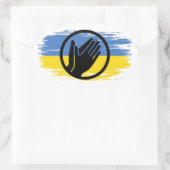 Oroogblauwe gele vlag ovale sticker (Tas)