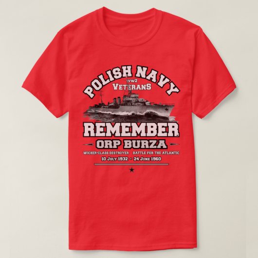 ORP Burza Poolse marine Poolse trots T-shirt (Design voorkant)