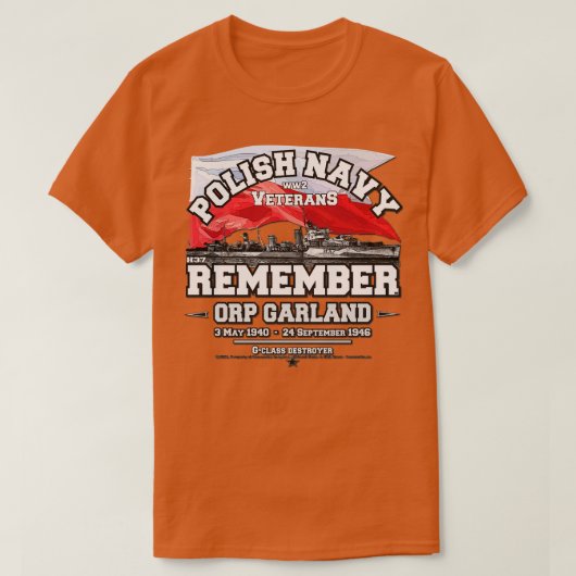 ORP Garland Poolse marine WW2 T-shirt (Design voorkant)