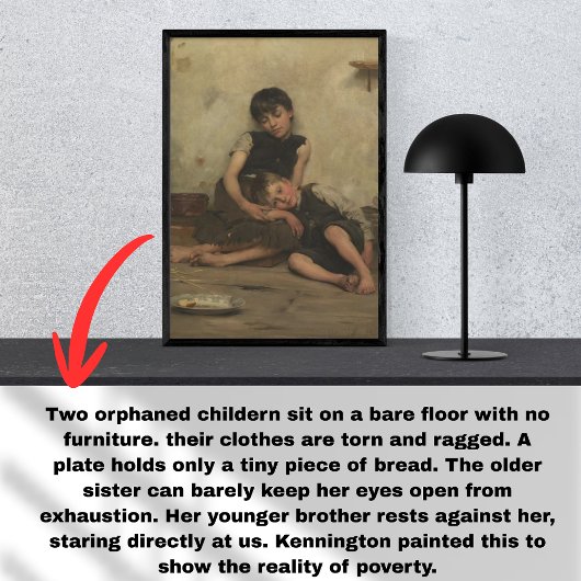 "Orphans" by Thomas Kennington (1885) - London, UK Canvas Afdruk