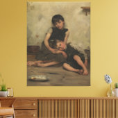 "Orphans" by Thomas Kennington (1885) - London, UK Canvas Afdruk (Insitu (Woonkamer))