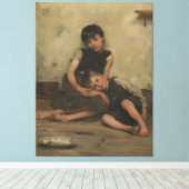 "Orphans" by Thomas Kennington (1885) - London, UK Canvas Afdruk (Insitu (Houten vloer))