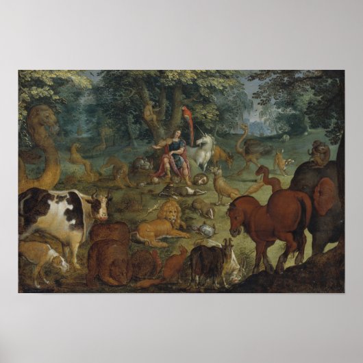 Orpheus Charming the Beasts (olie op het paneel) Poster (Voorkant)