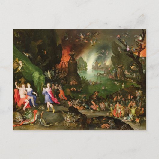 Orpheus met een Harp die aan Pluto speelt Briefkaart (Voorkant)