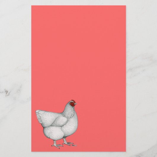 Orpington White Hen Briefpapier (Voorkant)