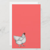 Orpington White Hen Briefpapier (Voorkant / Achterkant)