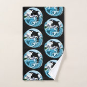 Orque Majestueux Baleine Tueuse Vagues Bleues Océa (Serviette à main)