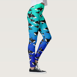 Orques sur Ombre Blue Green - Leggings
