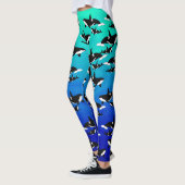 Orques sur Ombre Blue Green - Leggings (Gauche)