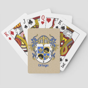 Ortega Heraldisch Schild met Mantling Speelkaarten