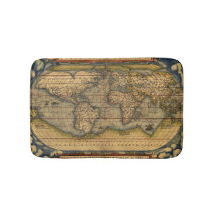 Ortelius 1570 Wereldkaart: Antieke Cartografie Badmat