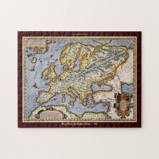Ortelius' 1595 Carte de l'Europe grand Puzzle (Horizontal)