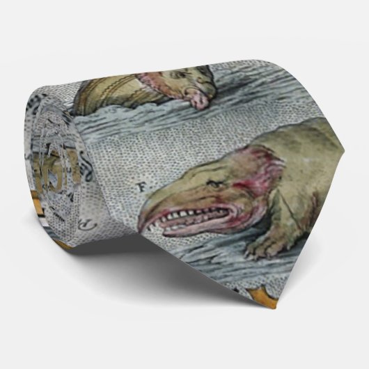 Ortelius Map Zee Monsters Stropdas (Opgerold)