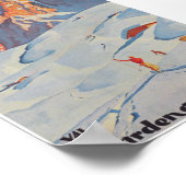 Ortesei Italy Vintage Ski Travel Poster (Coin)