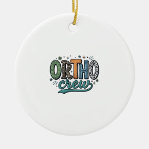 Ortho Crew Vintage Tandheelkundig Team Vectorontwe Keramisch Ornament
