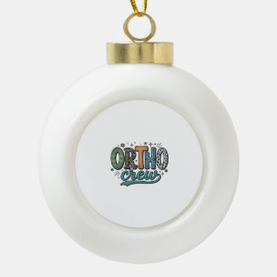 Ortho Crew Vintage Tandheelkundig Team Vectorontwe Keramische Bal Ornament