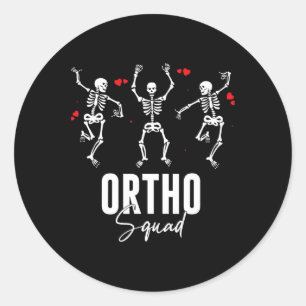 Ortho Squad Dancing Skelet Orthopedische Valentijn Ronde Sticker