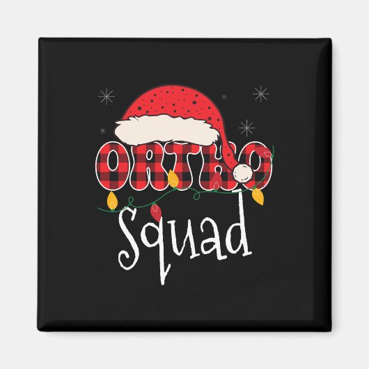 Ortho Squad Plaid Fun Christmas Orthopedie Crew X Magneet (Voorkant)