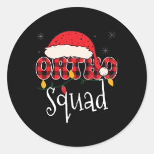 Ortho Squad Plaid Fun Christmas Orthopedie Crew X Ronde Sticker
