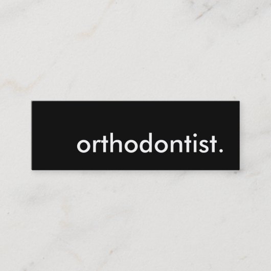 orthodontist. mini visitekaartje (Voorkant)