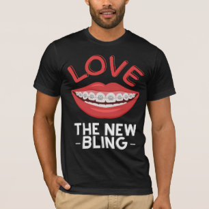 Orthodontist tandartsen houden van de nieuwe bling t-shirt