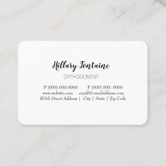 Orthodontiste brasse Dentist Carte de visite stand (Dos)