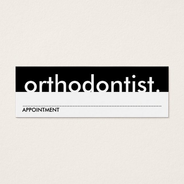orthodontiste. (Carte de rendez-vous) (Devant)