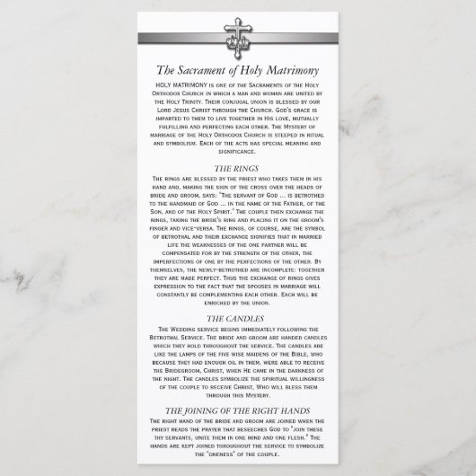 Orthodox Bruiloft Beschrijving 4 x 9 kaarten (Voorkant)