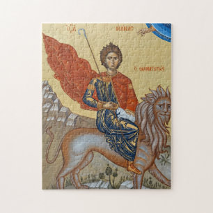 Orthodox Christelijk Icoon van St. Mamas van Caesa Legpuzzel