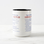 Orthodox Christelijk Top 10 tekens tweekleurige 15 Tweekleurige Koffiemok (Center)