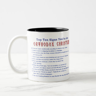 Orthodox Christelijk Top 10 tekens Tweetonige 11oz Tweekleurige Koffiemok